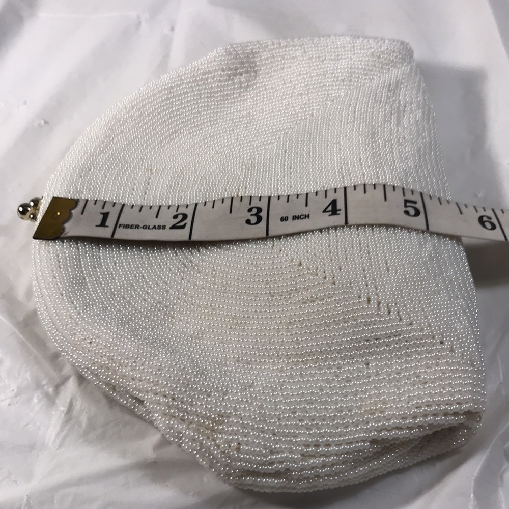 Vintage 1950’s Walborg White Micro Beaded Handbag Wedding Clutch Prom Purse - Picture 8 of 8